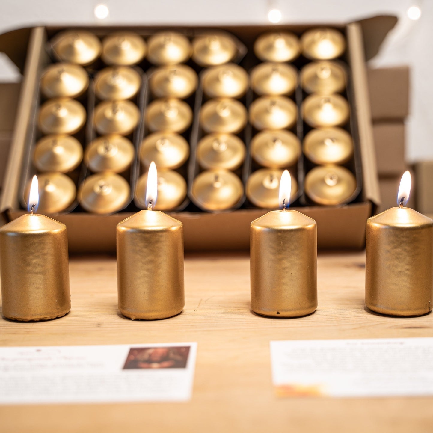 Goldene gesegnete Stumpenkerze
